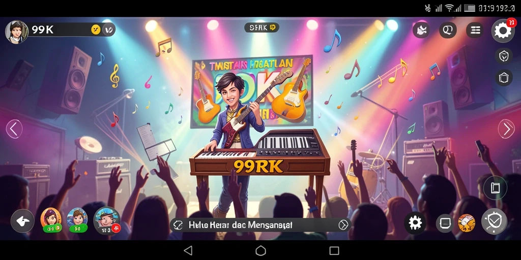Screenshot gameplay 99RK menampilkan aktivitas bermain musik yang seru.