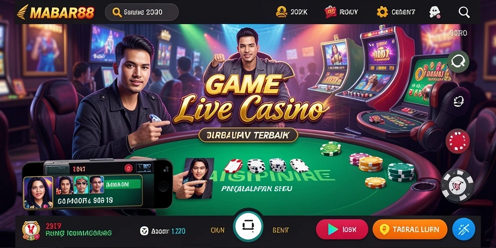 Screenshot MABAR88 menampilkan dealer dan pemain dalam suasana Live Casino.