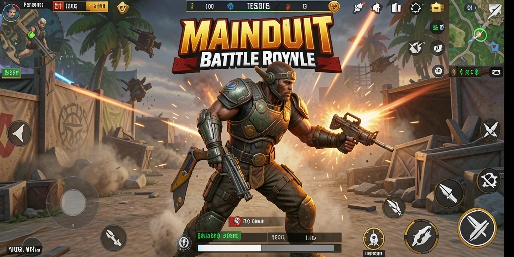 Gameplay seru di MAINDUIT dengan pertempuran intens.
