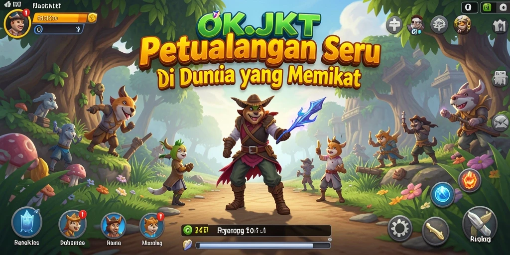 Screenshot gameplay menampilkan petualangan seru di OKJKT.