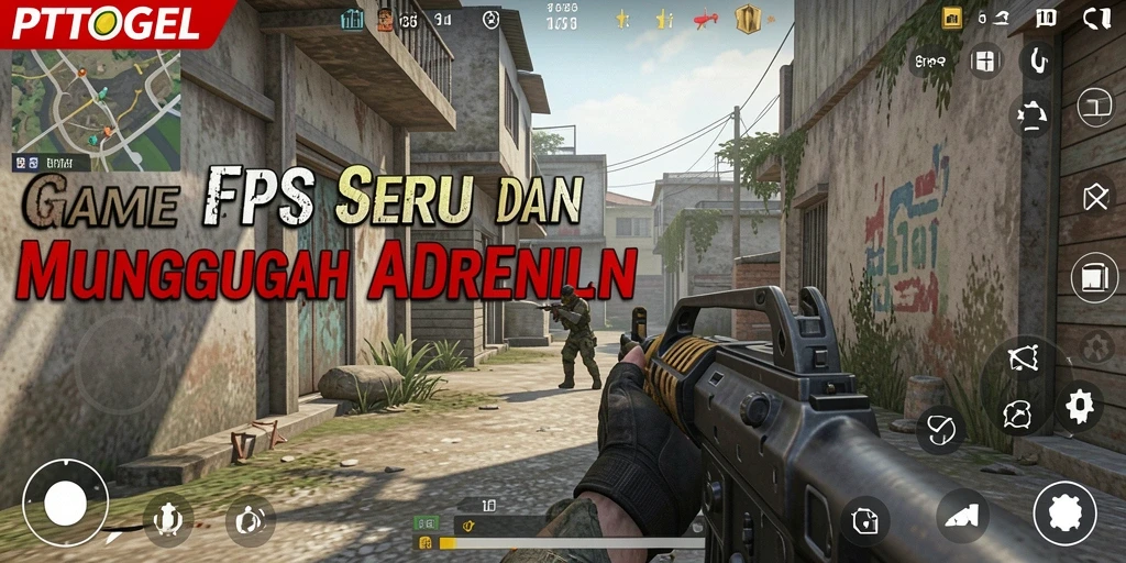 Tampilan gameplay PTTOGEL yang mendebarkan dalam aksi tembak-menembak.