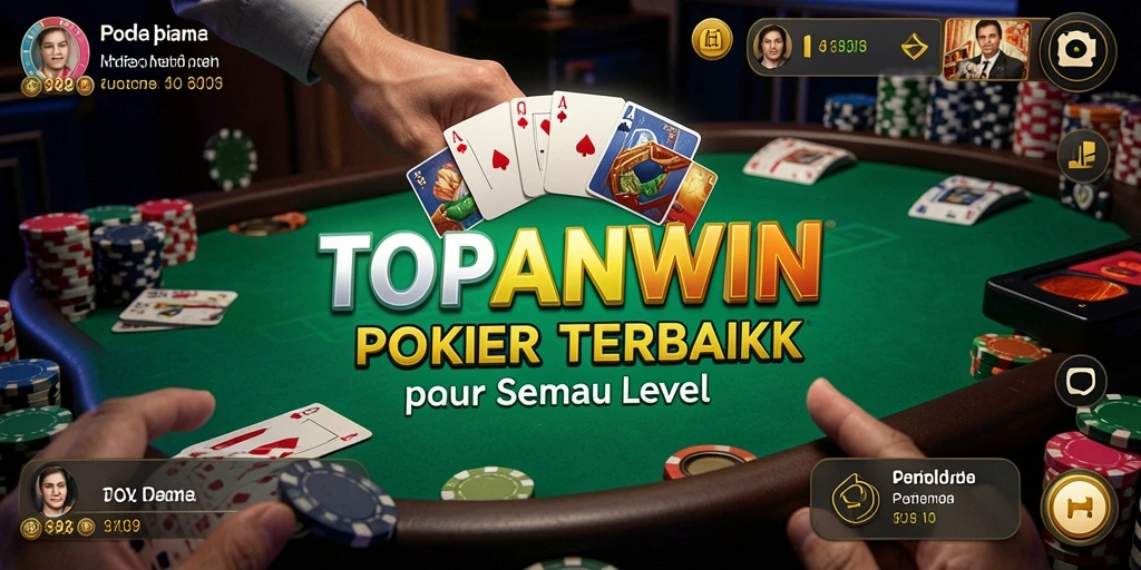 Tampilan gameplay seru poker di TOPANWIN dengan grafis menarik.